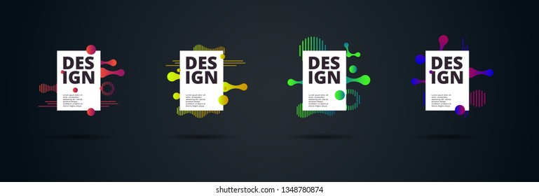 Vector fluid for text Vector graphics for hipsters. dynamic frame stylish geometric black background. element for design business cards, invitations, gift cards, flyers, brochures and landing page