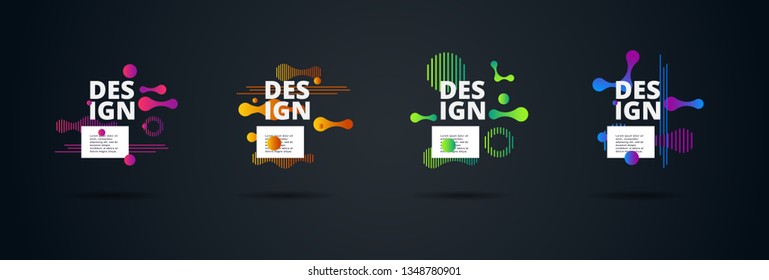 Vector fluid for text Vector graphics for hipsters. dynamic frame stylish geometric black background. element for design business cards, invitations, gift cards, flyers, brochures and landing page