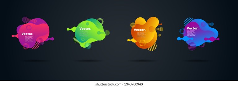 Vector fluid for text Vector graphics for hipsters. dynamic frame stylish geometric black background. element for design business cards, invitations, gift cards, flyers, brochures and landing page