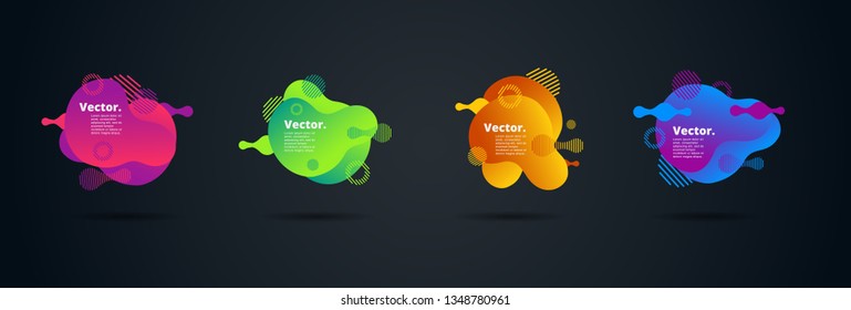 Vector fluid for text Vector graphics for hipsters. dynamic frame stylish geometric black background. element for design business cards, invitations, gift cards, flyers, brochures and landing page