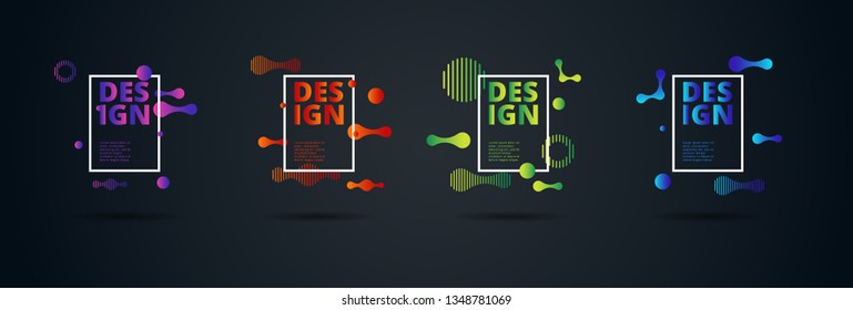 Vector fluid for text Vector graphics for hipsters. dynamic frame stylish geometric black background. element for design business cards, invitations, gift cards, flyers, brochures and landing page