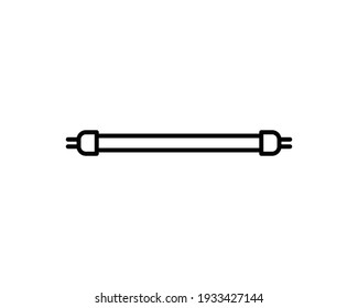 Vector fluorescent lamp. Silhouette of a fluorescent tube. Concept of light, idea, eco-friendly environment, saving electricity.