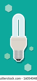 vector fluorescent light bulb with white outline and shadow