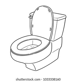 vector of flush toilet