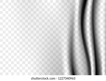 Vector fluttering drappery effect. Soft but solid textile waving in the air. Clean material isolated on a transparent background. Puts effect on any illustration. Easy to transform.