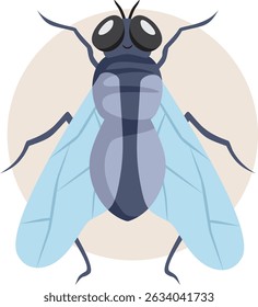 
Vector Fly Cartoon Character Illustration Design. insect that causes damage on a white background design 
