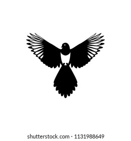 vector fly magpie silhouette
