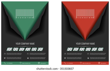 Vector flyer background design with ragged, torn paper effect.