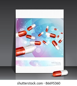 vector flyer ( brochure) with capsules (health issue)