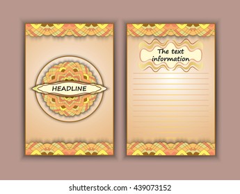 Vector flyer, brochure, cover. A4. Abstract colors, patterns and mandalas, mosaic. Floral flyers layout, Eastern design of the front and rear sides. Easy to use and edit.