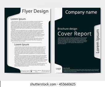 Vector flyer brochure design geometric template abstract. Black dark blue color.