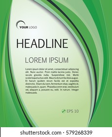 Vector flyer, corporate business, annual report, brochure design and cover presentation with green colors
