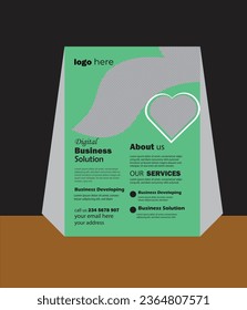 volante vectorial, negocio corporativo, volante, diseño de folletos, informe anual y presentación de portadas con una plantilla de diseño simple y moderno. EPS 10