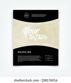 Vector flyer / cover design template with light beige geometric polygonal background