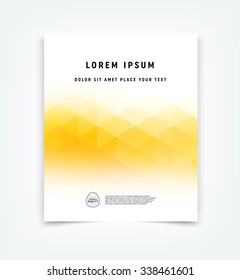 Vector flyer, cover design template. Light soft geometric polygonal background on white. Smooth blurred edges.