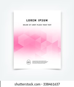 Vector flyer, cover design template. Light soft geometric polygonal background on white. Smooth blurred edges.