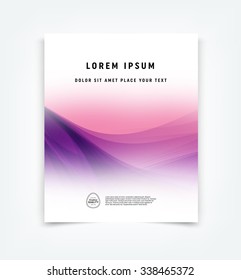 Vector flyer, cover design template. Soft abstract background on white. Smooth blurred edges.