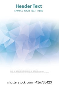 Vector flyer, cover design template. Light soft geometric polygonal background on white. Smooth blurred edges.