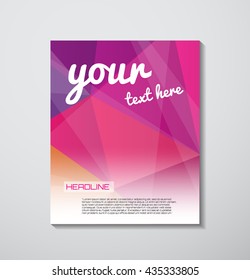 Vector flyer, cover design template. Light soft geometric polygonal background on white. Smooth blurred edges.