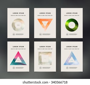 Vector flyer, cover design templates collection.geometric design.