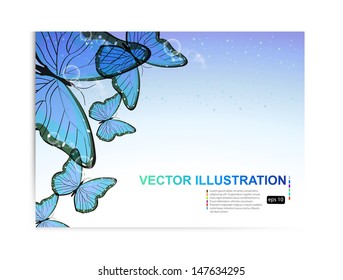 Vector flyer design with butterfly