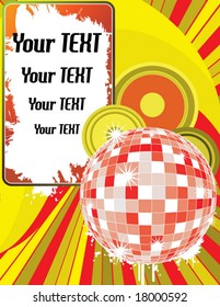 vector flyer design with disco ball and space for your text