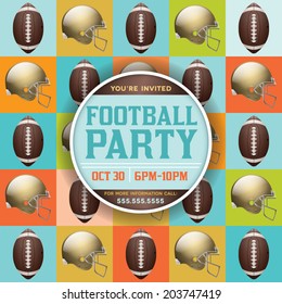 A vector flyer design perfect for tailgate parties, football invites, etc. EPS 10. EPS file contains transparencies. Text has been converted to outlines.
