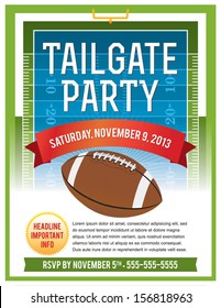 A vector flyer design perfect for tailgating parties, football game viewing invites, etc. EPS 10. File contains transparencies. Text is layered for easy removal and customizing. 