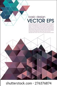 Vector flyer design set. Modern colorful soft geometric background. Can be used for stationery, business cards and brochures