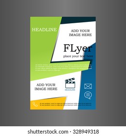 Vector flyer design space for photos. Poster template for your business.