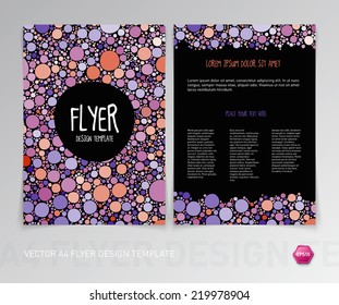 Vector flyer design template with abstract irregular circles background