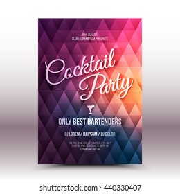 Vector flyer design template Cocktail Party