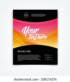 Vector flyer design template with colorful smooth and soft background