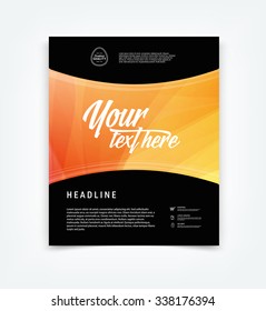 Vector flyer design template with colorful smooth and soft yellow background