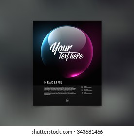 Vector flyer design template with colorful crystal ball