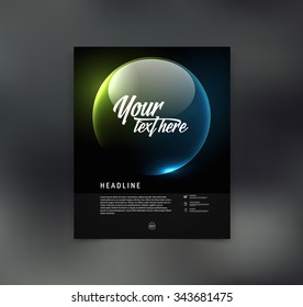 Vector flyer design template with colorful crystal ball