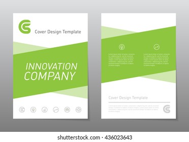 Vector flyer design template. Green annual report brochure. Abstract flat background, layout in A4 size. Leaflet cover presentation.