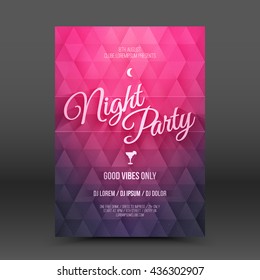 Vector flyer design template Night Party