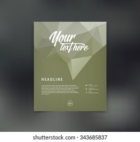 Vector flyer design template with polygonal speech bubble