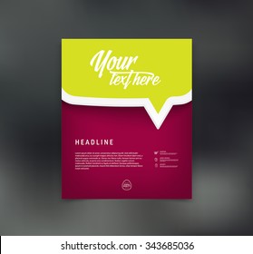 Vector flyer design template with speech bubble