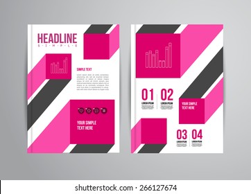 Vector flyer design template with trend illustration. For business presentation, brochure. 