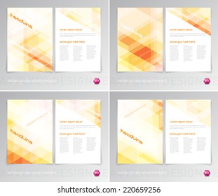 Vector flyer design templates collection with light modern hi-tech backgrounds