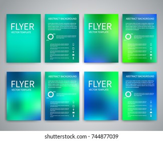Vector Flyer design templates. Set of A4 brochure flyer design templates wth blue and green background. Design for Christmas party flyers, invitation cards, Christmas banner, brochure