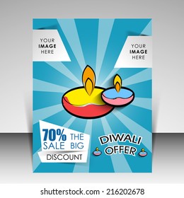 Vector flyer for Diwali with crackers.