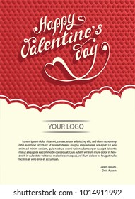 Vector flyer with hand written lettering for Valentine's Sales. You can print it as banner or flyer or send  invitation for sale to your followers  in social networks and subscribers.
