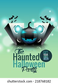 Vector flyer for haunted Halloween party.