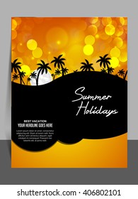 Vector flyer or illustration for summer holidays sale , party 