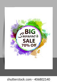Vector flyer or illustration for summer holidays sale , party 