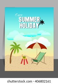 Vector flyer or illustration for summer holidays sale , party 