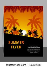 Vector flyer or illustration for summer holidays sale , party 